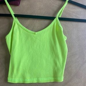 Neon yellow crop tank